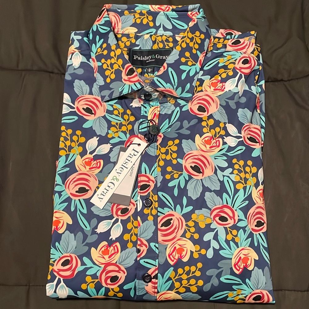 Paisley and Gray Size L (17) Multicolor Long Sleeve Shirt